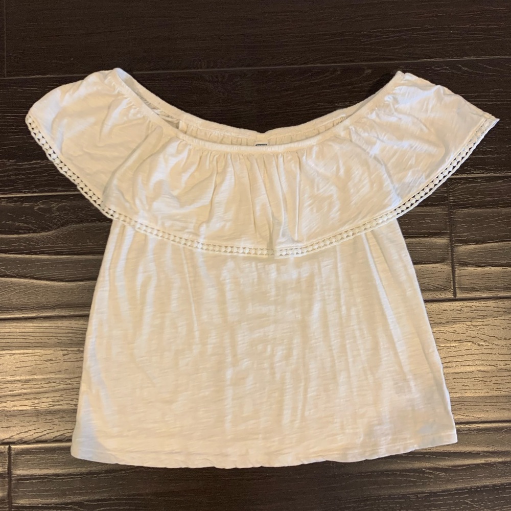 Cream off the shoulder top